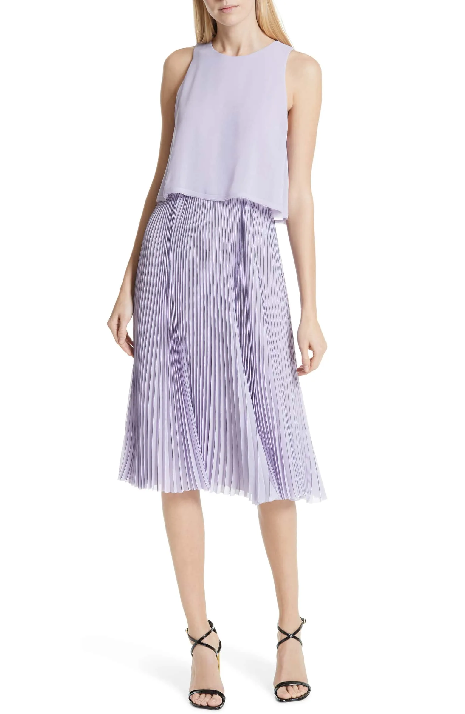 Spring 2019 fashion trends: Jason Wu pastel dress with tiny pleats in a beautiful pale purple