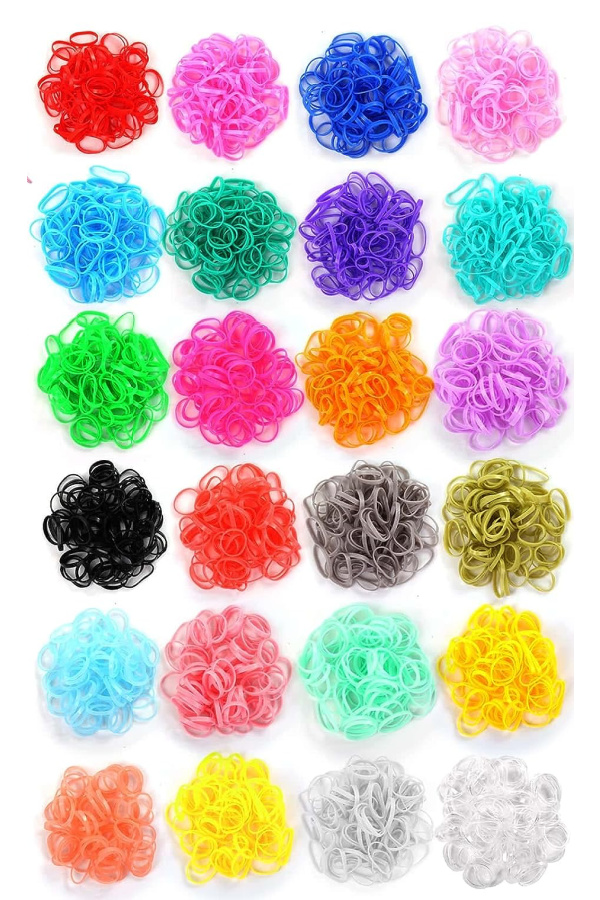 Affordable multicolor rubber band set with hair braiding tools