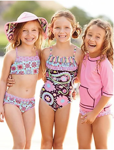 The best age-appropriate bikini swimsuits for little girls. As in, no, they don't need to dress like teenagers.