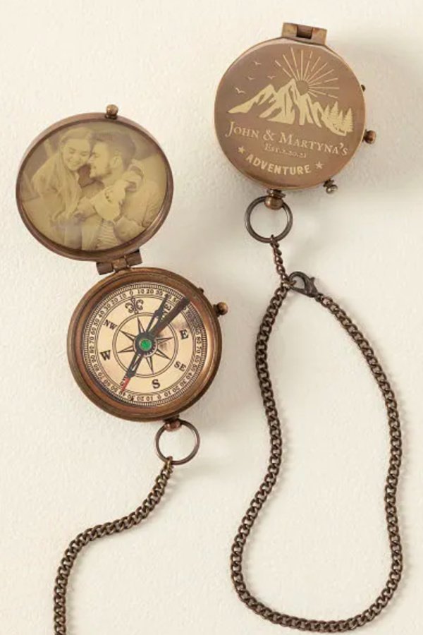 Personalized engraved compass: Cool Father's Day gifts from Uncommon Goods