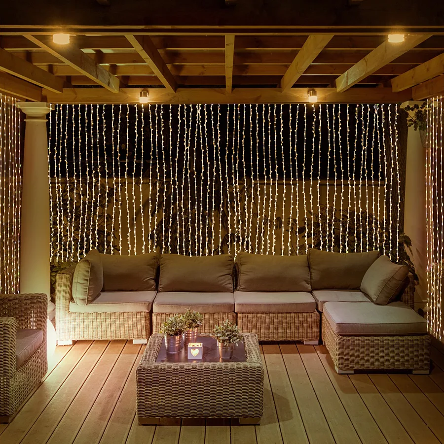 Outdoor Lighting Ideas: LED Curtain String Lights from Target