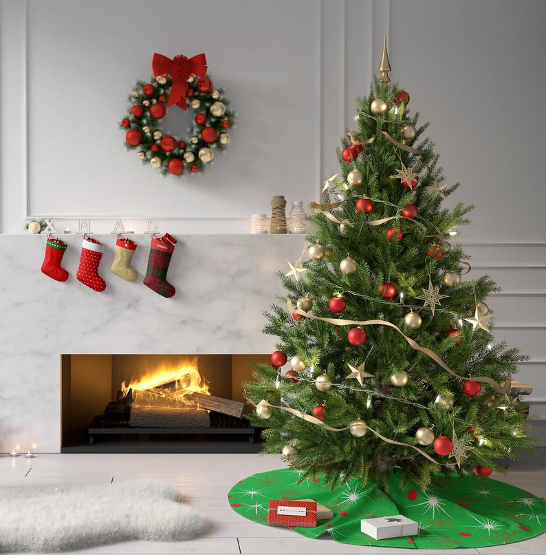 Find cool retro modern tree skirts handmade by Crash Pad Designs