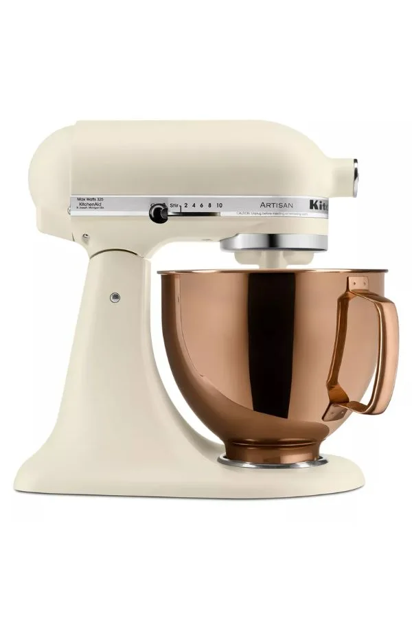 KitchenAid 5qt 10-Speed Stand Mixer with Copper Bowl Fresh Linen