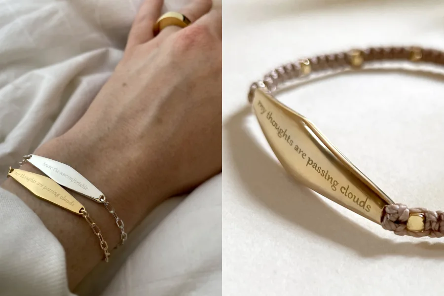 Presently bracelets are helping people manage anxiety, OCD and worry through mantras used by cognitive therapists