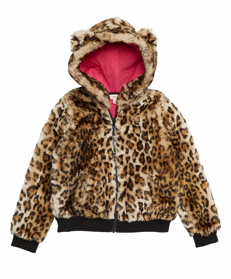 Stylish winter coats for girls: Bomber style leopard print at Nordstrom