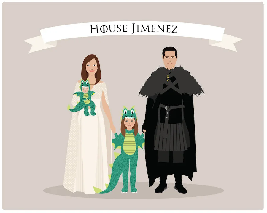 Best personalized Father's Day gifts: Custom Game of Thrones Family Portrait by Henry James Paper Co.