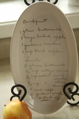 Custom seving plate from Prairie Hills Pottery from your handwriting