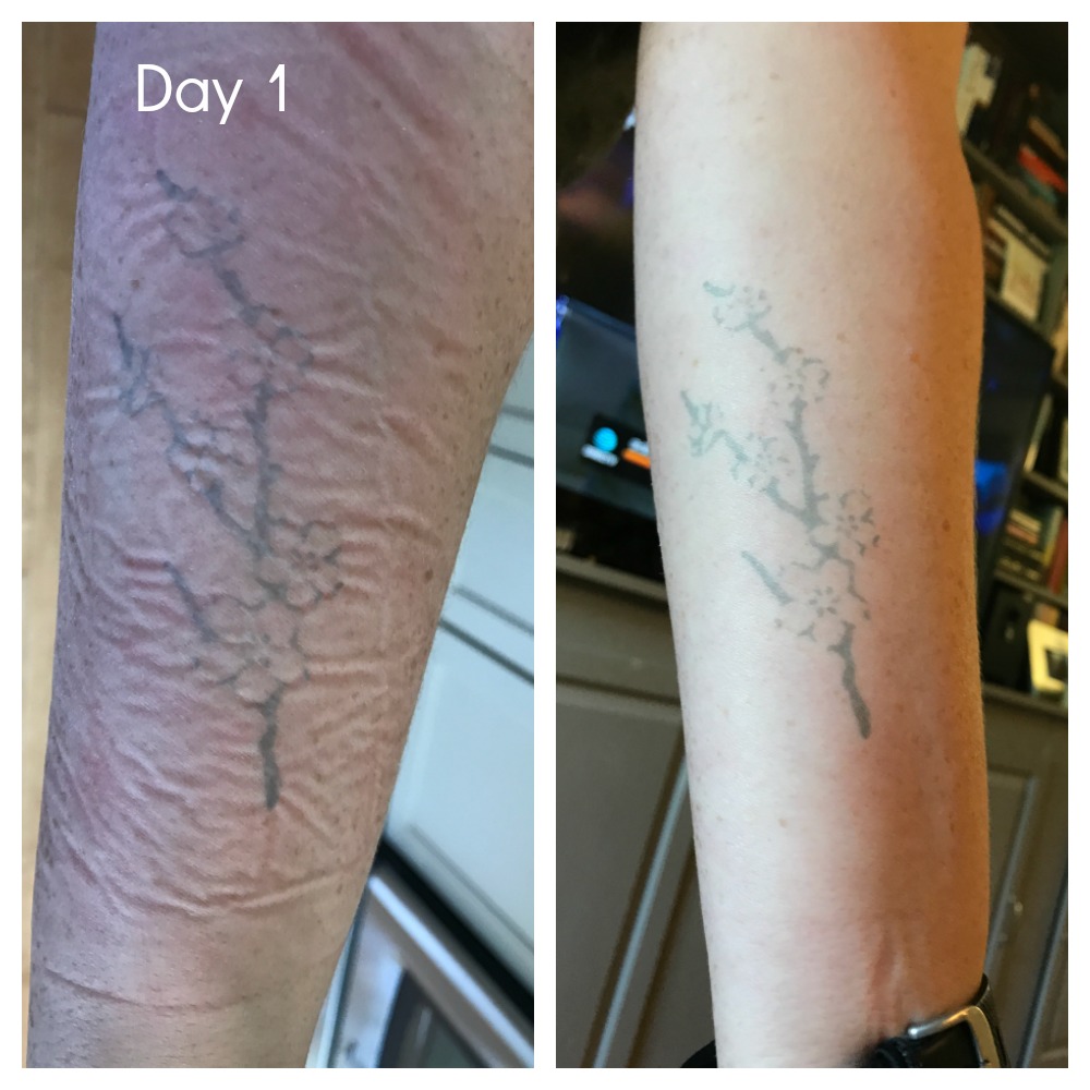 Inkbox tattoos: Directly after application, and a few hours later.