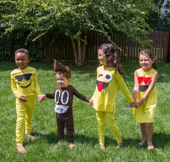 Kids' Halloween costumes made with pajamas