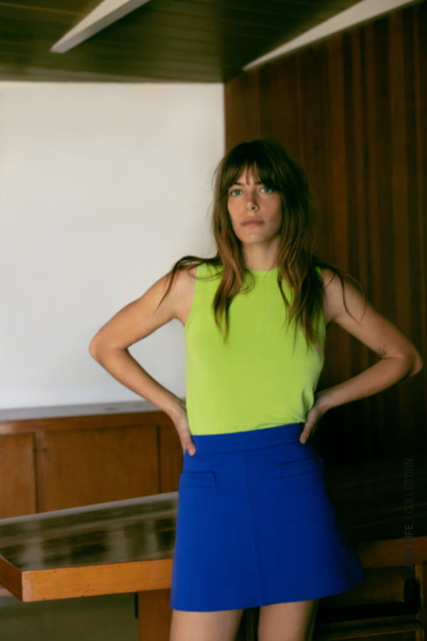 How to wear lime green: Zara basic knit top 