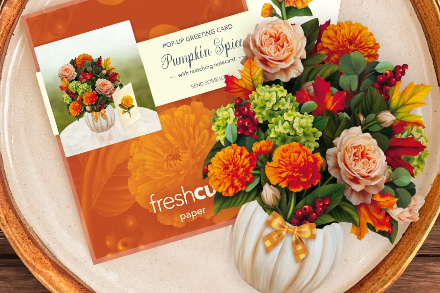 Pop-up floral cards from FreshCut Paper are perfect for teacher gifts, thank you notes, and college students you miss