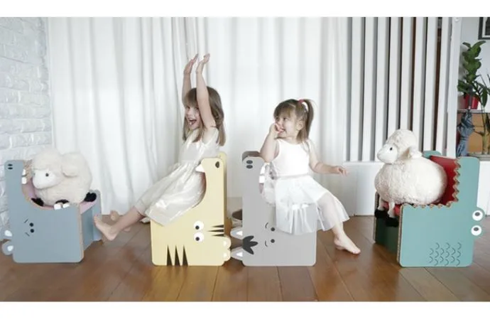 Gobble cardboard chairs and room decor for kids on Kickstarter
