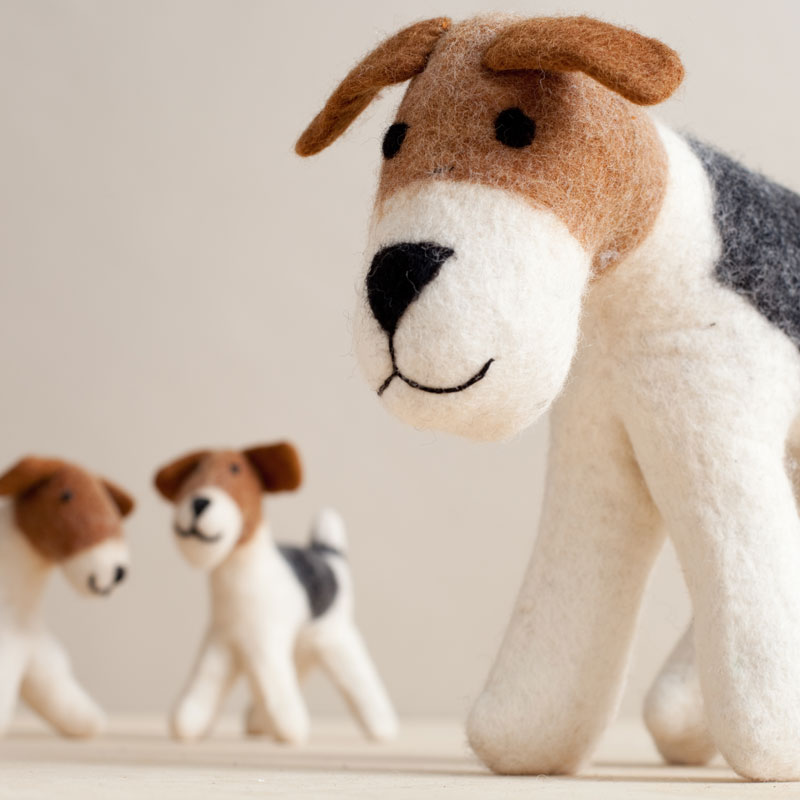 Chinese year of the dog baby gifts: Felt handmade, fair trade dog family | To the Market