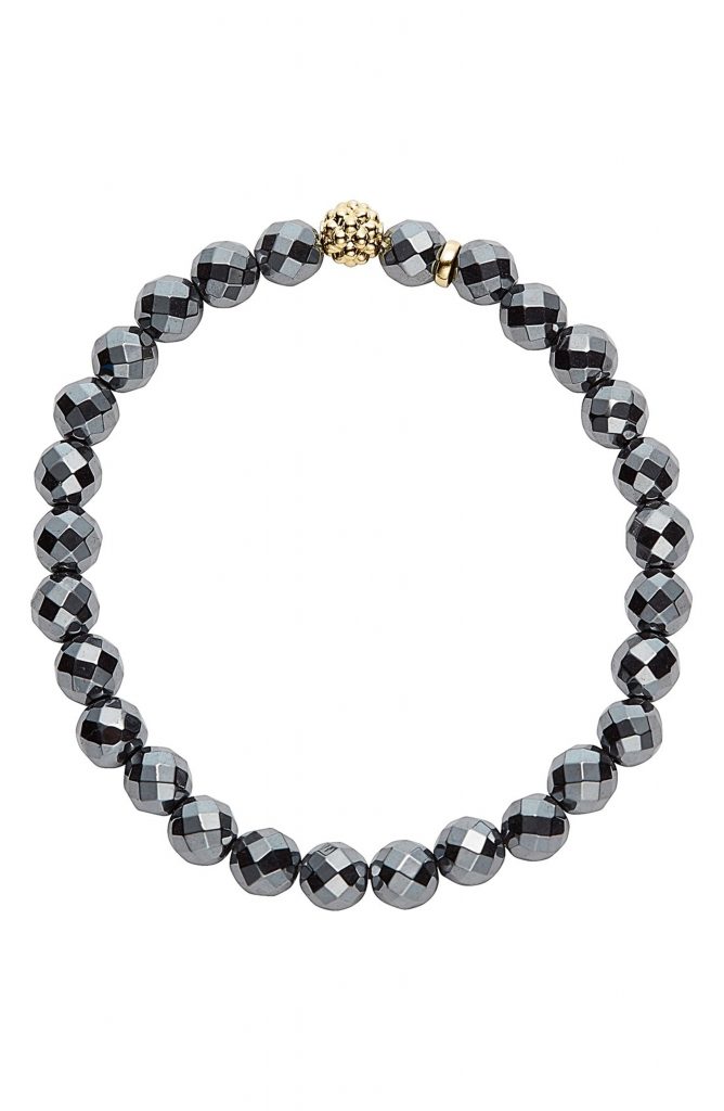 Self-care gifts for moms: Hematite and Gold Beaded Bracelet by Caviar Icon at Nordstrom